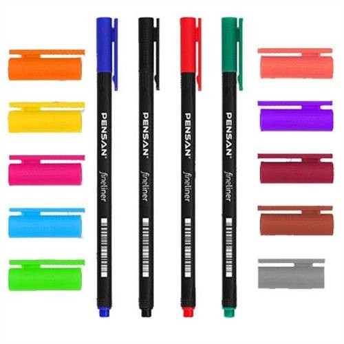 Pensan 6500 Fineliner 0.4 mm Keçe Uçlu Kalem 10'lu Kutu Mavi