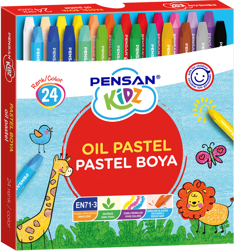 Pensan Kidz 24'lü Pastel Boya Karton Kutu / Pe98062pb24 Pensan Kidz 24'lü Pastel Boya Karton Kutu / Pe98062pb24