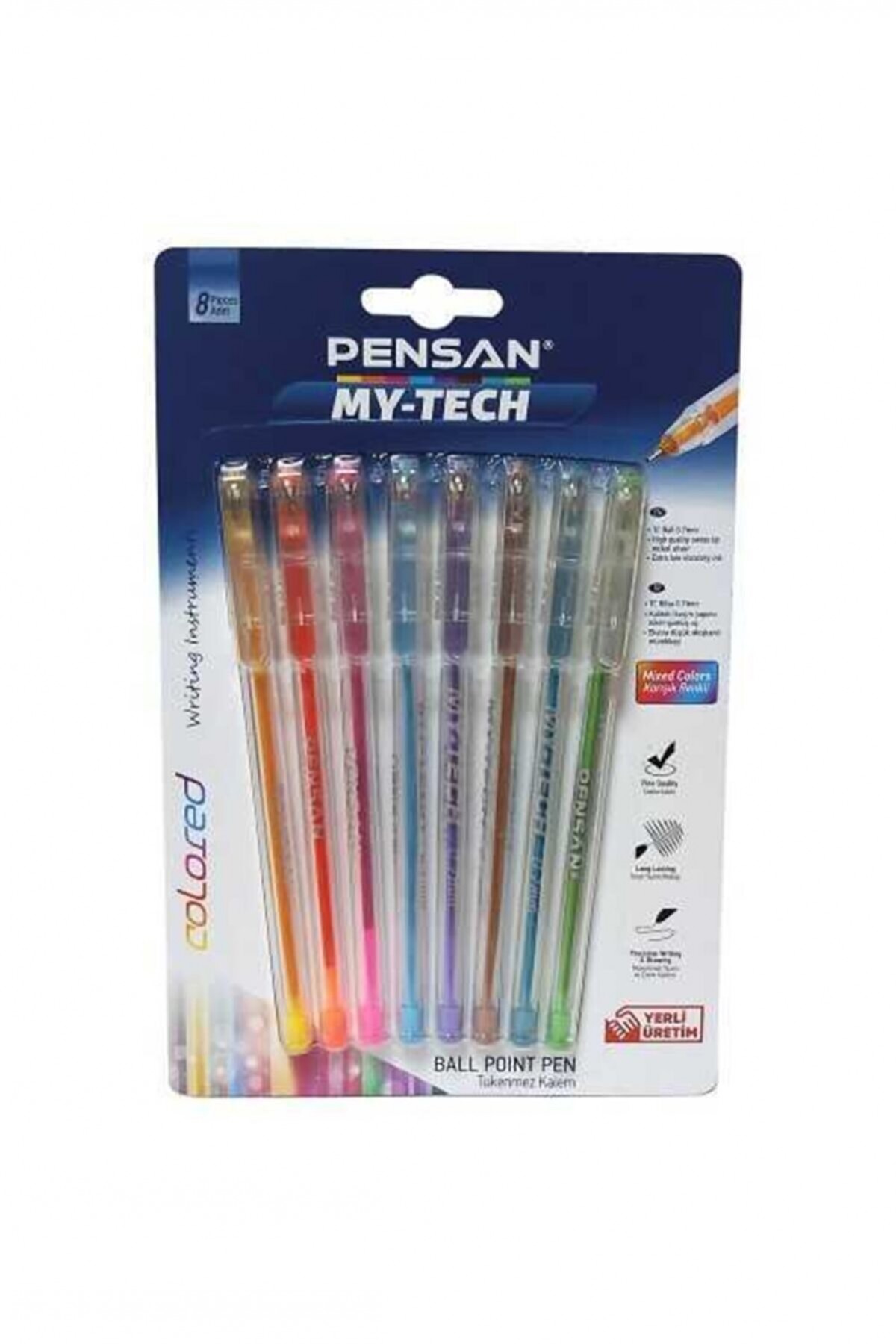 Pensan My-Tech Colored 0.7mm 8'li Tükenmez Kalem Seti