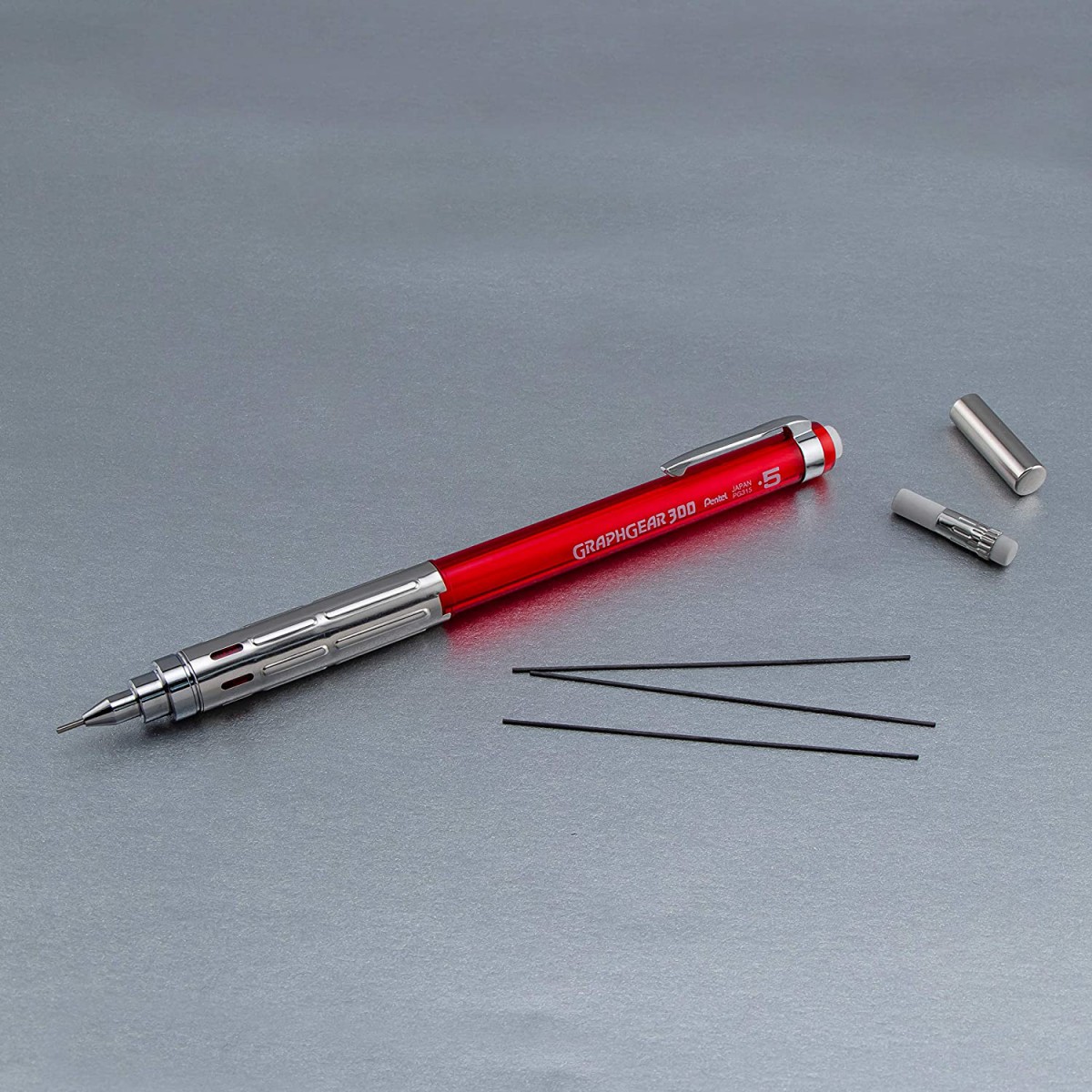 Pentel GraphGear 300 0.5 mm Mekanik Kurşun Kalem - Kırmızı