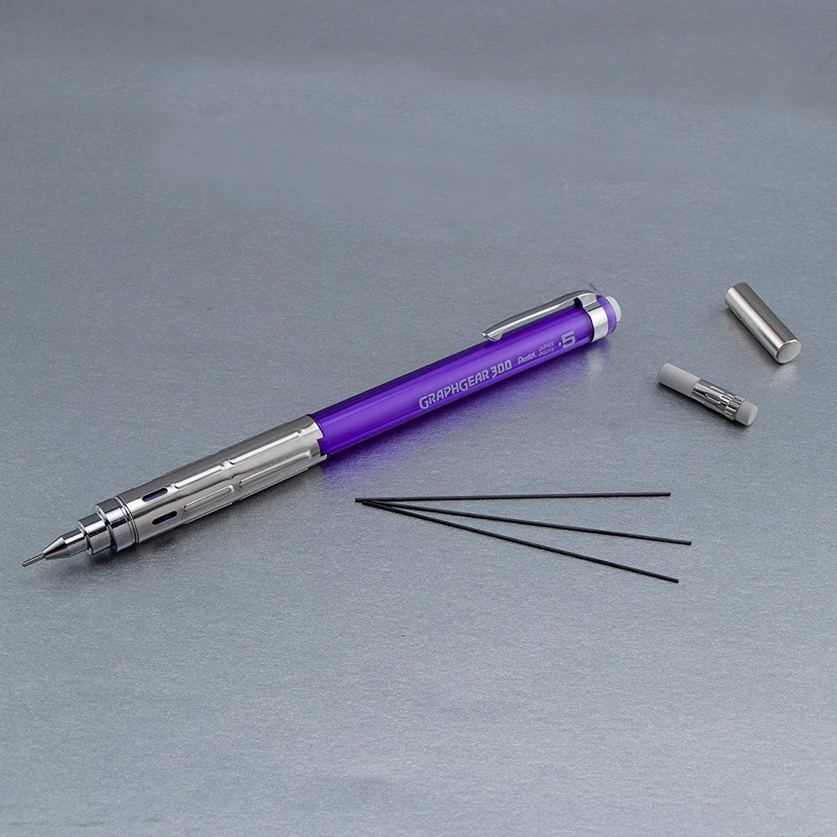 Pentel GraphGear 300 0.5 mm Mekanik Kurşun Kalem - Mor
