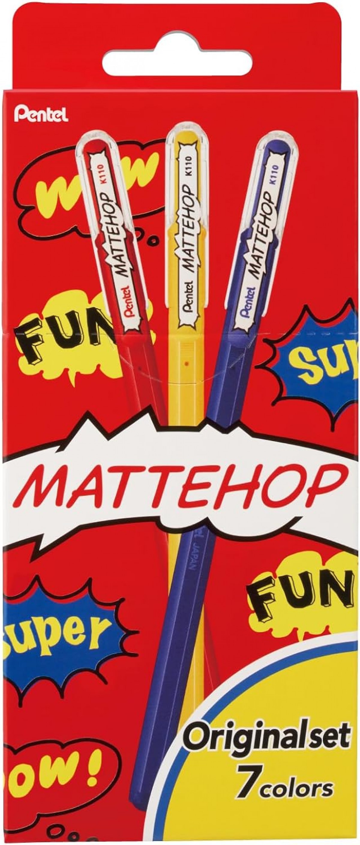 Pentel MatteHop 1.0mm 7'li Siyah Kağıda Yazabilen Jel Kalem Set - Original Colors / K110-V7STA Pentel MatteHop 1.0mm 7'li Siyah Kağıda Yazabilen Jel Kalem Set - Original Colors / K110-V7STA