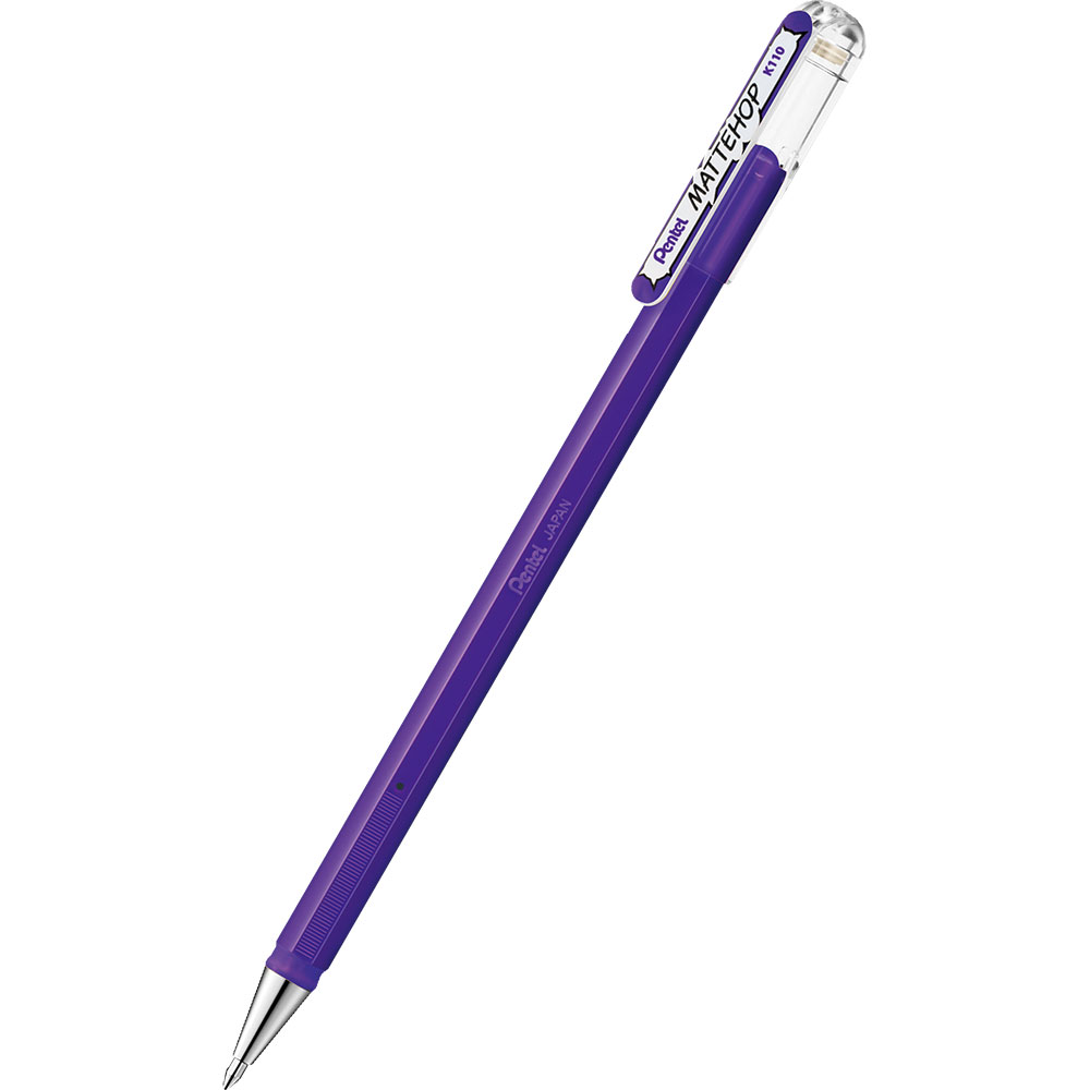 Pentel MatteHop 1.0mm Siyah Kağıda Yazabilen Jel Kalem Mor