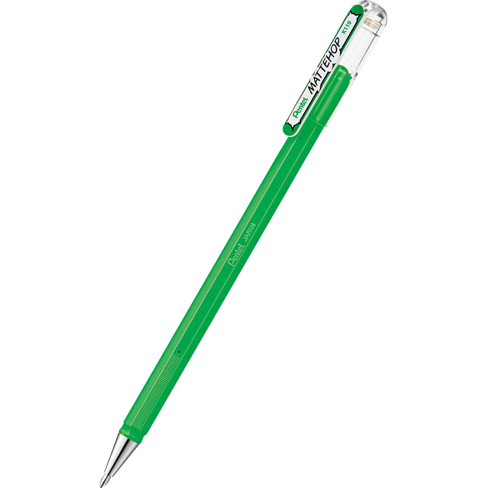 Pentel MatteHop 1.0mm Siyah Kağıda Yazabilen Jel Kalem Yeşil