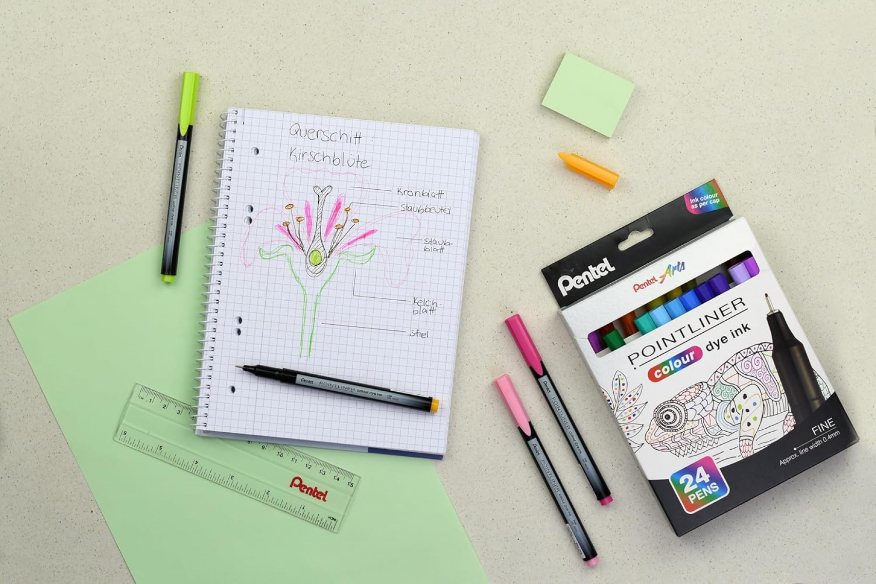 Pentel Pointliner 0.4mm 24'lü Fineliner Kalem Seti / S40-24 Pentel Pointliner 0.4mm 24'lü Fineliner Kalem Seti / S40-24