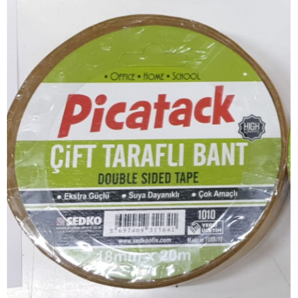 Picatack 18mmx20m Çift Taraflı Bant Picatack 18mmx20m Çift Taraflı Bant