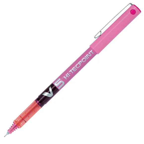 Pilot V5 Hi‑Tecpoint 0.5mm Rollerball Kalem Pembe / BX-V5-P Pilot V5 Hi‑Tecpoint 0.5mm Rollerball Kalem Pembe / BX-V5-P