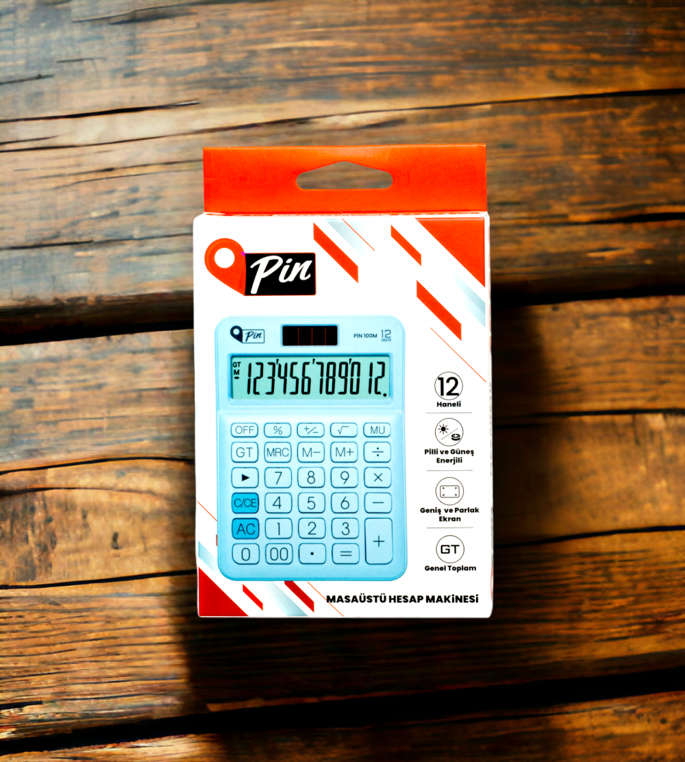 Pin Hesap Makinası Masaüstü Mavi /Pin.100M Pin Hesap Makinası Masaüstü Mavi /Pin.100M
