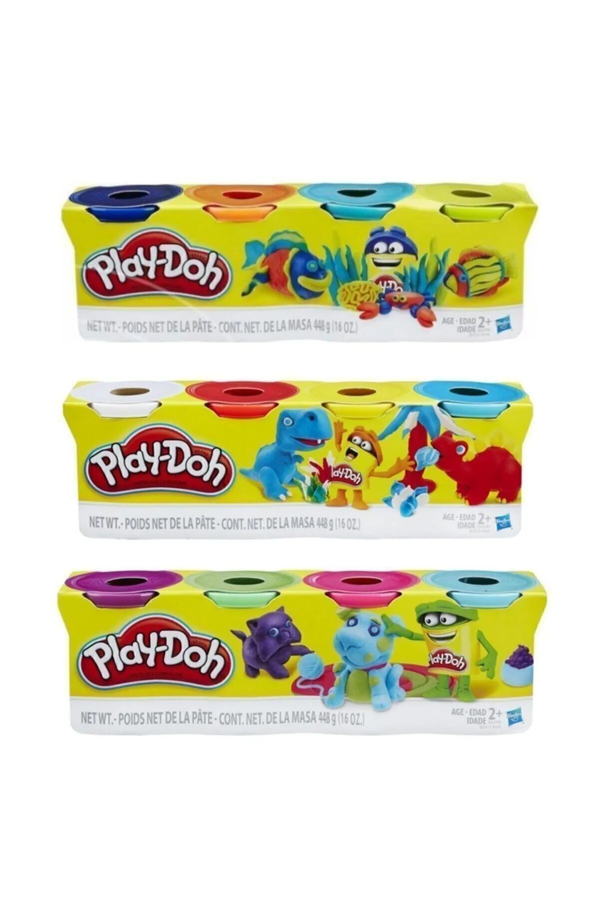 Play Doh 4 Renk Oyun Hamuru  448gr x 3 Paket