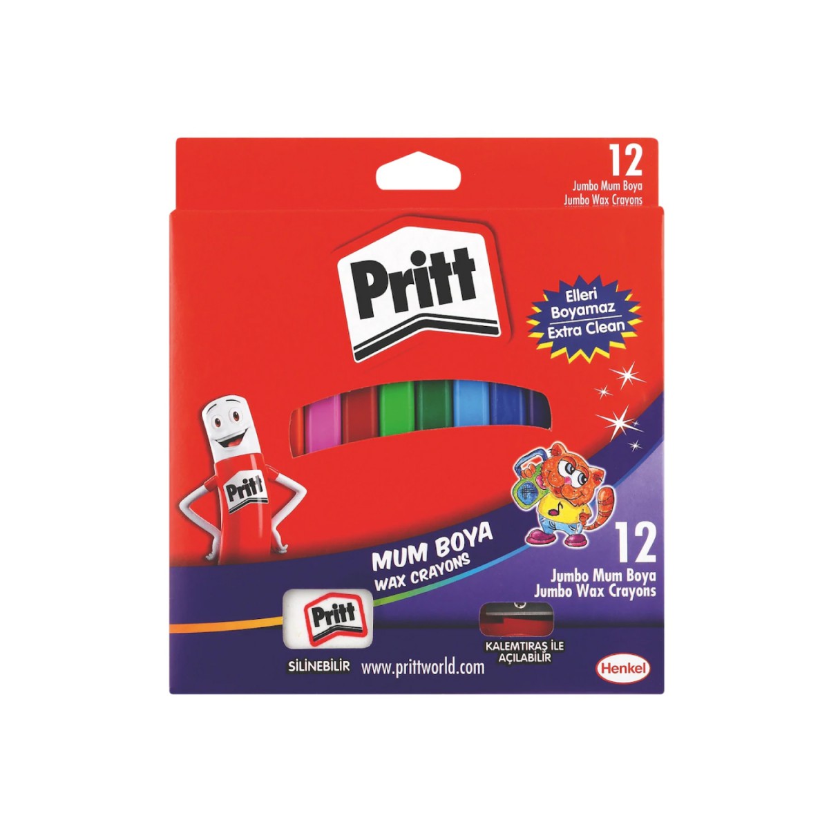 Pritt 12'lii Jumbo Üçgen Mum Boya /