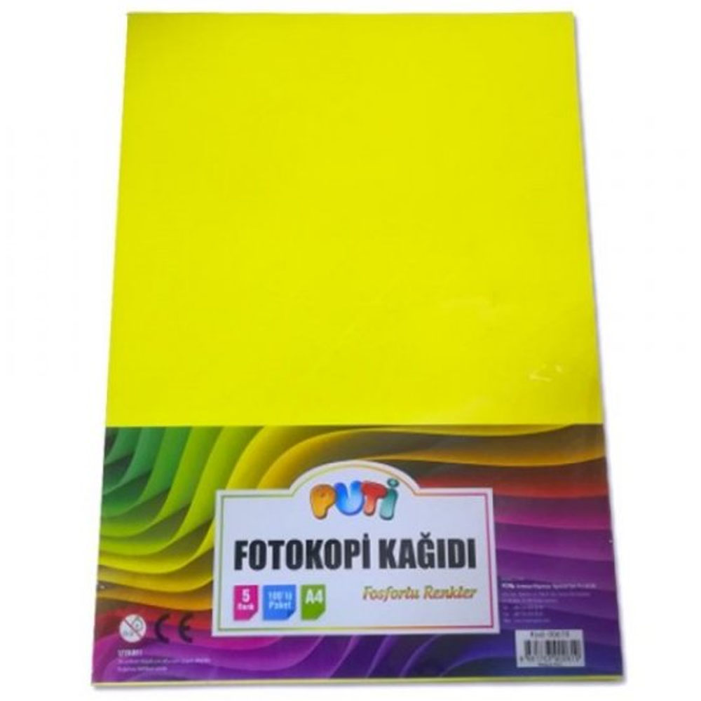 Puti Renkli Kağıt 100Lü Fosforlu
