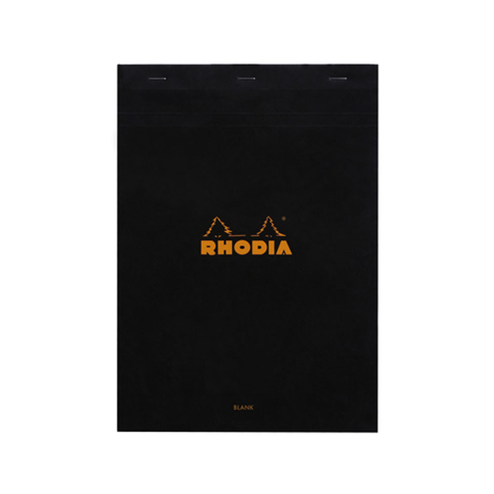 Rhodia Basics A4 80yp Üstten Zımbalı Çizgisiz Blok Siyah / 180009