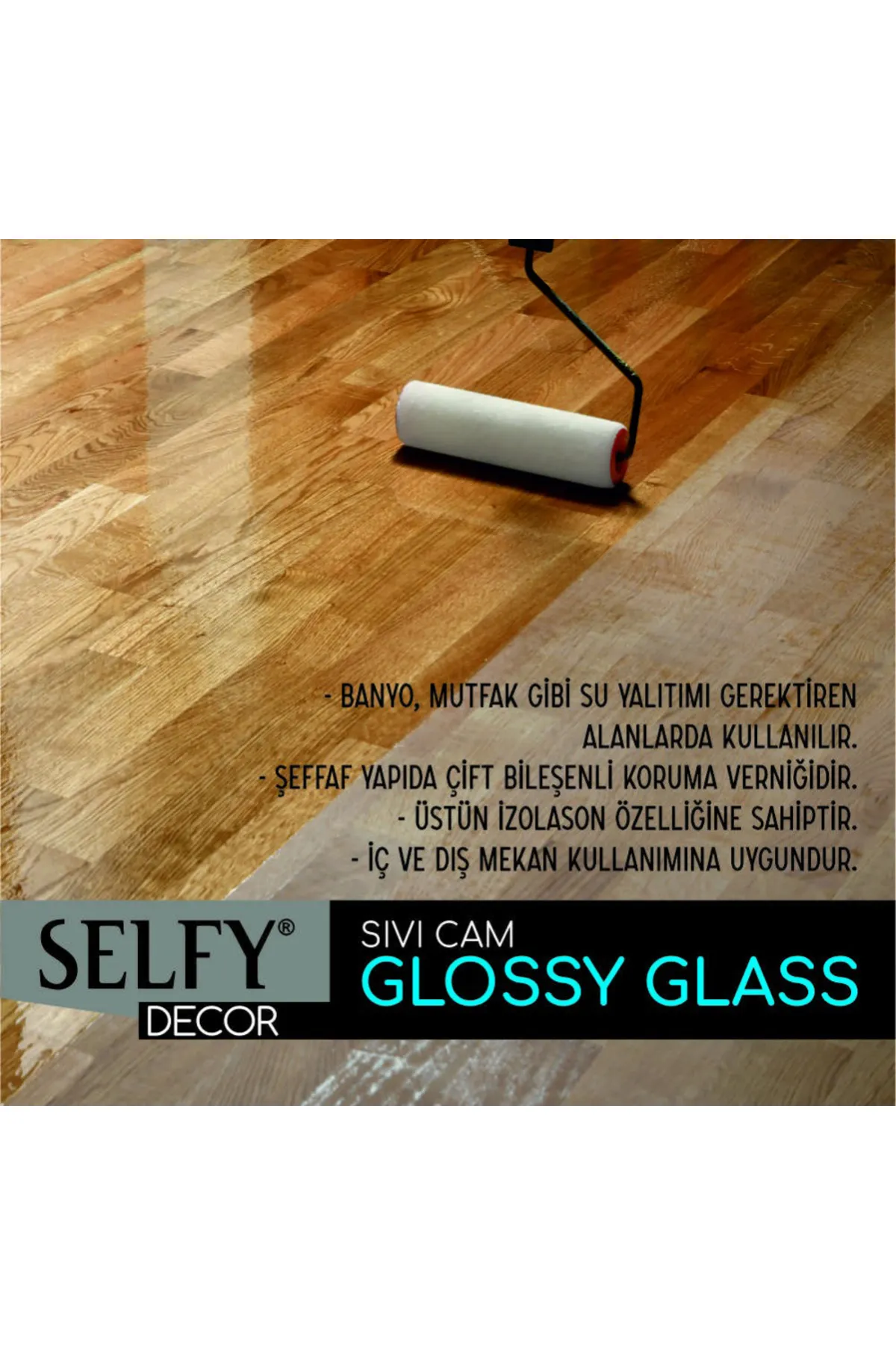 Rich Selfy Decor Glossy Glass Sıvı Cam Vernik 500+250ml /