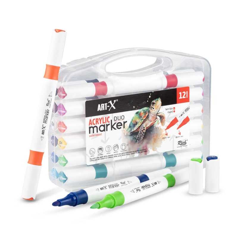 Rich Artx Acrilic Marker Duo 12'li Akrilik Kalem Seti /