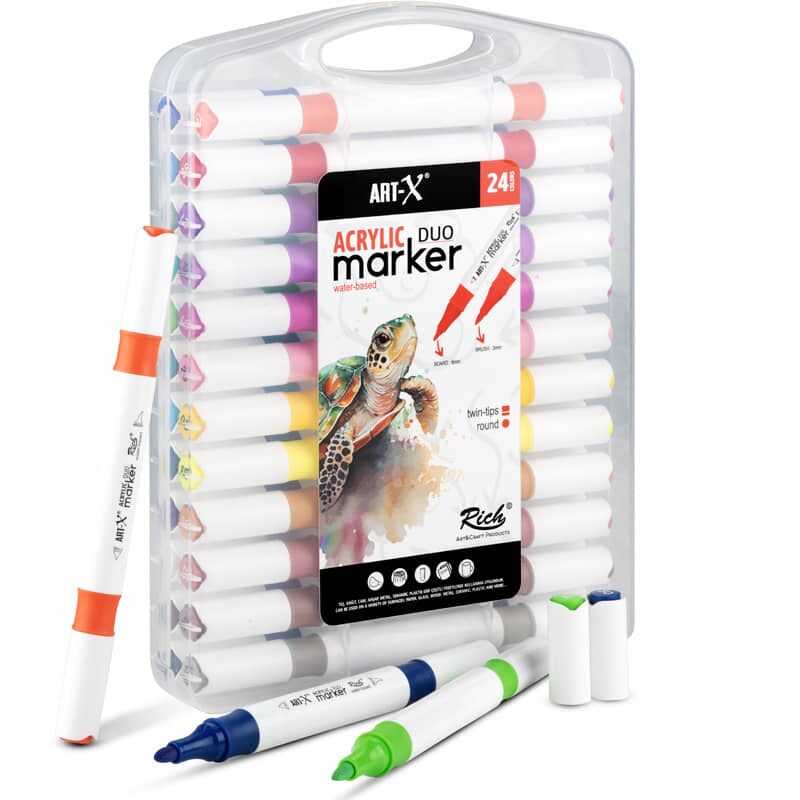 Rich Artx Acrilic Marker Duo 24'lü Akrilik Kalem Seti /