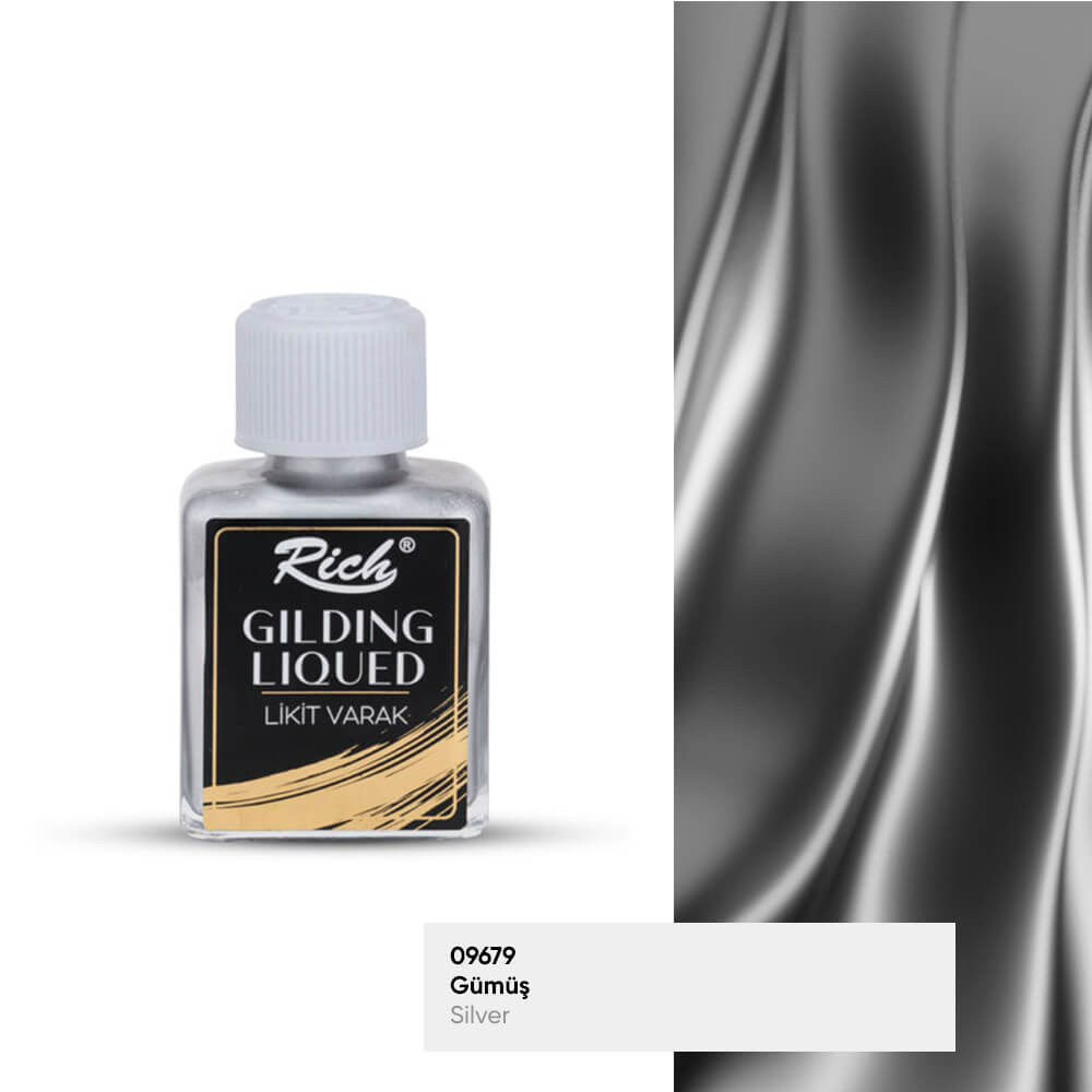 Rich Gilding Liqued 75cc Likit Varak Gümüş / 70023 Rich Gilding Liqued 75cc Likit Varak Gümüş / 70023