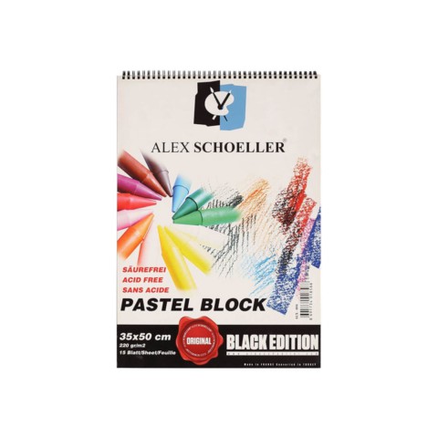 Alex Schoeller Artist 35x50 cm 220g Spiralli Siyah Renk Pastel Resim Blok ALX.894