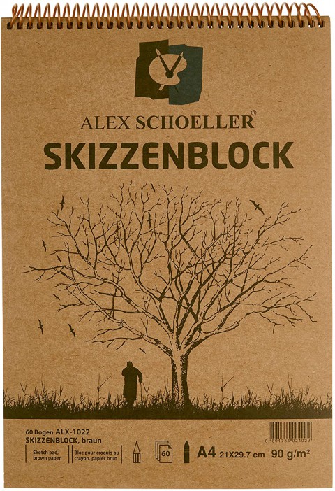 Alex Schoeller Spiralli Kraft A4 90gr 50yp Eskiz Defteri / ALX.1022