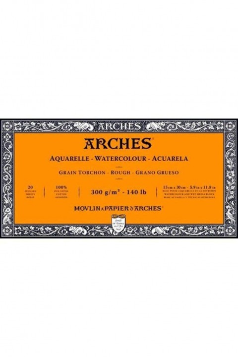 Arches Watercolor 300gr 15x30cm 20yp Rough Suluboya Blok / A1795082