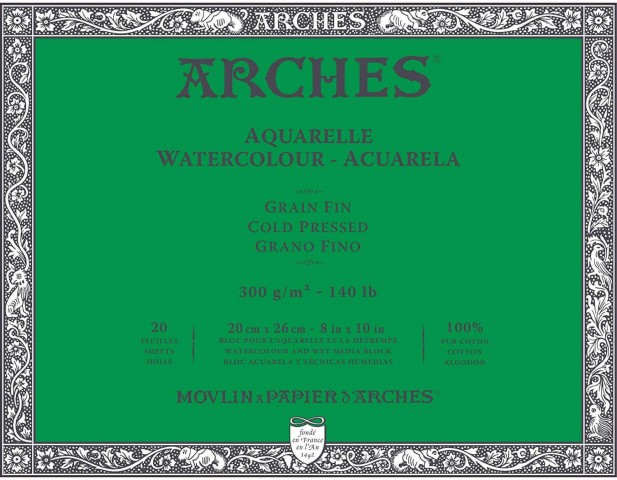 Arches Watercolor 300gr 20x26cm 20yp Cold Pressed Suluboya Blok / A1711599