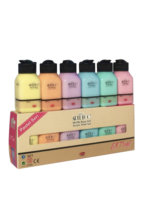 Akrilik Boya 6x75ml Pastel Renkler Lv-Y-070i-AS2