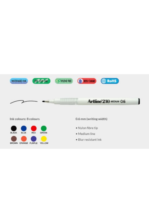 Artline 210 Keçe Uçlu Kalem 0.6mm 20 Renk Tam Set