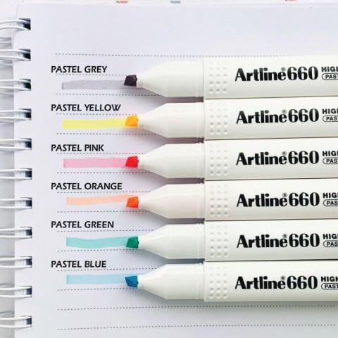 Artline 660 Pastel Seri 6'lı Fosforlu Kalem Seti
