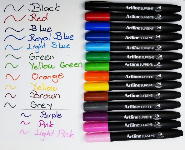 Artline Supreme Permanent Marker Tüm Renkler Kalıcı Markör 14 Renk Set
