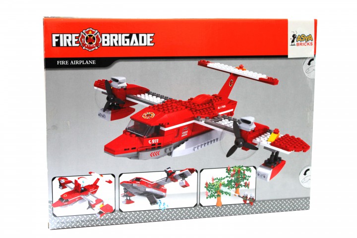 Asya Lego Fire Brigade 405 Parça Çocuk Lego Seti - Fire Airplane