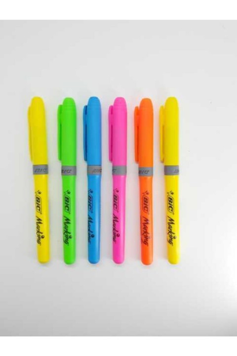Bic Kalem Tipi Fosforlu 6 Adet Canlı Renkler Set