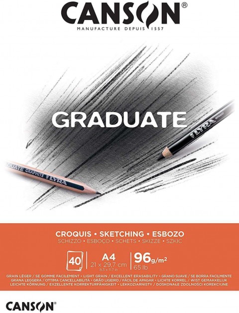 Canson Graduate Pad Cangrad Sketch A4 96gr 40yp Blok / 400110362