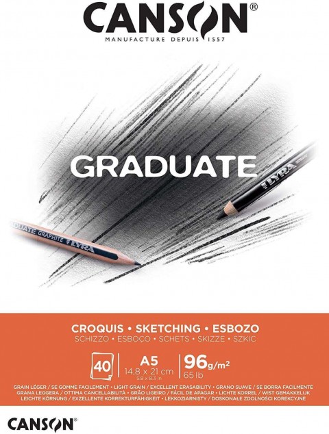 Canson Graduate Pad Cangrad Sketch A5 96gr 40yp Blok / 400110361