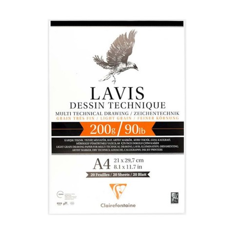 Clairefontaine Lavis Multi Teknik 200gr 20yp A4 Çizim Blok