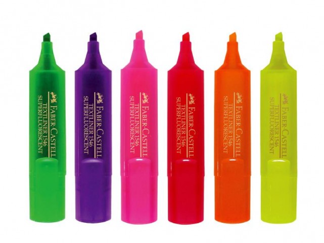 Faber Castell 1546 Fosforlu İşaretleme Kalemi (Şeffaf Gövde)