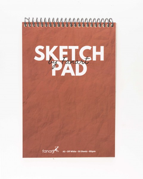 Fanart Academy Üstten Spiralli A5 Sketch Pad 80gr 50yp - İstanbul Kırmızısı