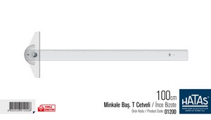 Hatas Minkale (Oynar) Başlı Plastik T Cetveli 100cm / 01200