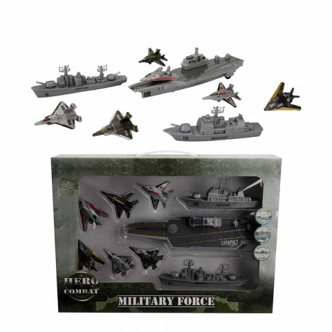 Hero Combat Military Force Askeri Oyuncak Seti 9 Parça Jet - Gemi