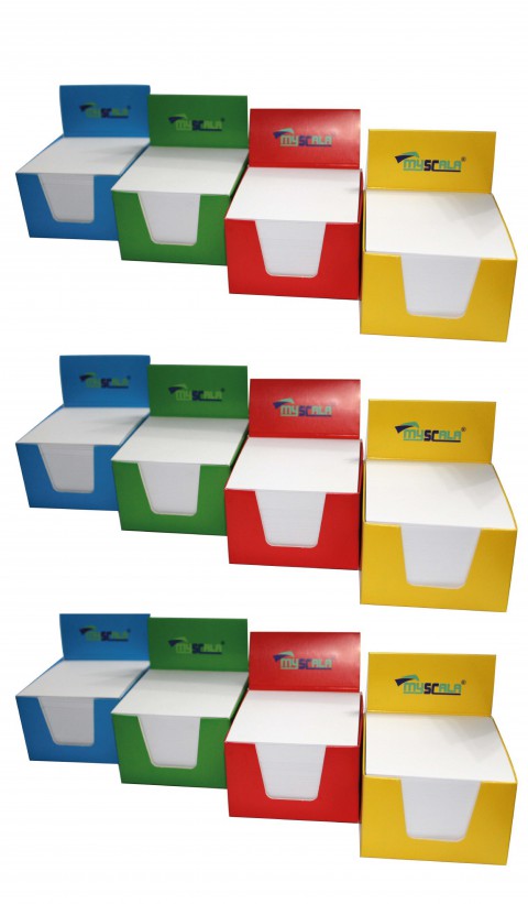 My Scala 8x8cm Beyaz Küp Not 12'li Paket (6000 Adet Beyaz Küp Not)