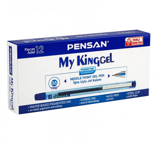 Pensan 6405 My King Jel Kalem 12'li Kutu Mavi