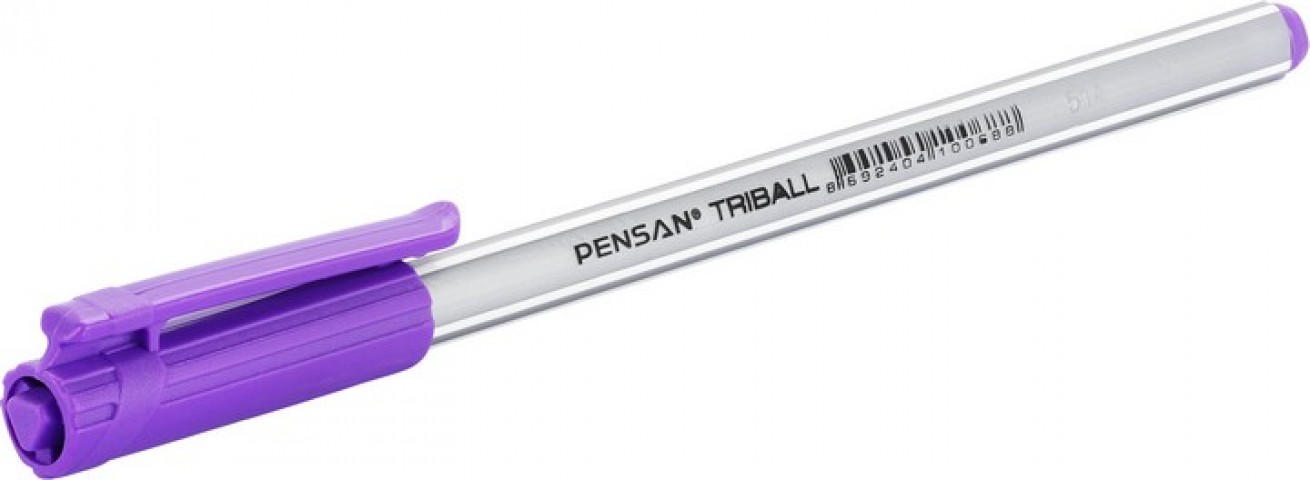 Pensan Triball 1mm Üçgen Gövdeli Tükenmez Kalem 12'li Kutu Mor