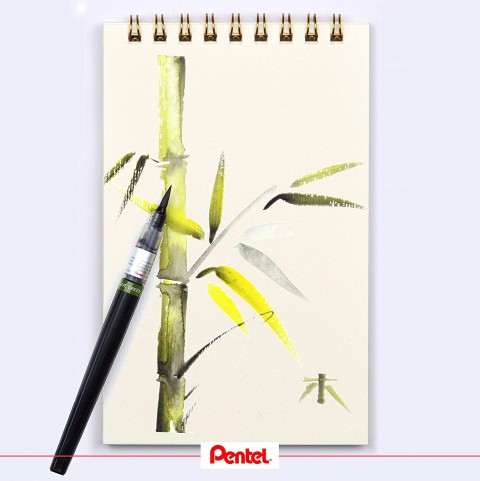 Pentel Arts Colour Brush Fırça Uçlu Boya Kalemi - Siyah XGFL-101X