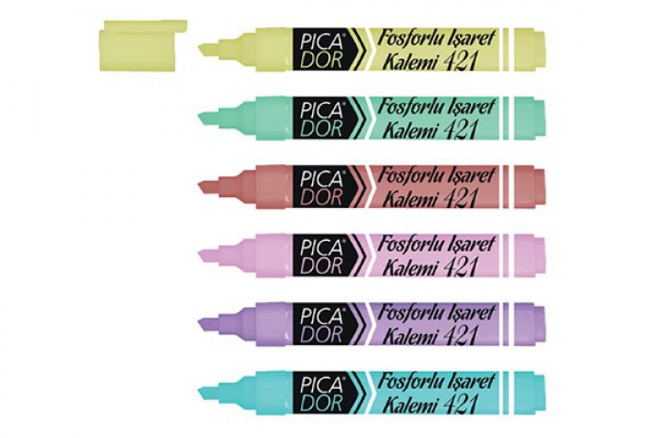 Picador Fosforlu Kalem Seti 10'lu Kutu - Pastel Yeşil