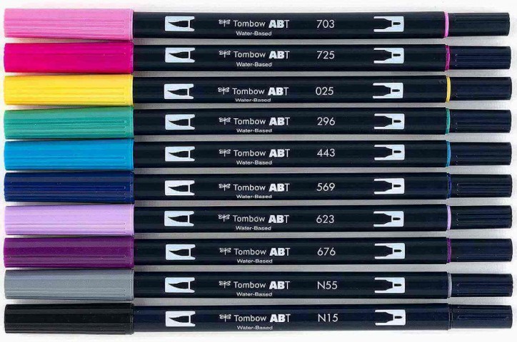 Tombow ABT Dual Brush Pen Grafik Kalemi 10'lu Set - Galaxy