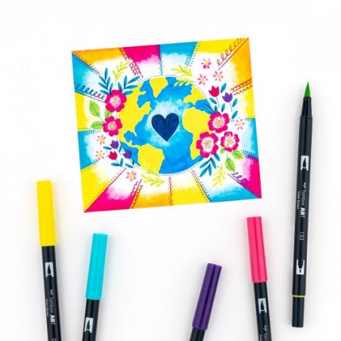 Tombow ABT Dual Brush Pen Grafik Kalemi 10'lu Set - Bright