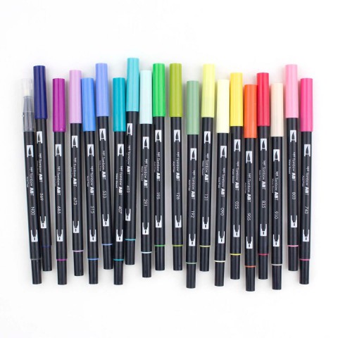 Tombow ABT Dual Brush Pen Grafik Kalemi 20'li Set - Floral