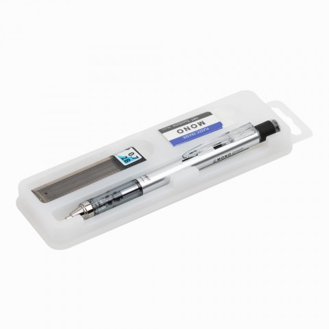 Tombow Mono Graph 0.7mm Versatil Kalem + Uç + Silgi Set - Gümüş