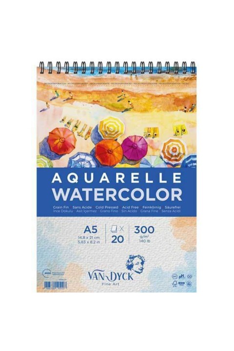 Van Dyck A5 Spiralli 300g Sulu Boya Blok
