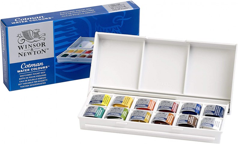 Winsor Newton Cotman 12 Renk Cep Tipi (yarım Boy) Tablet Sulu Boya