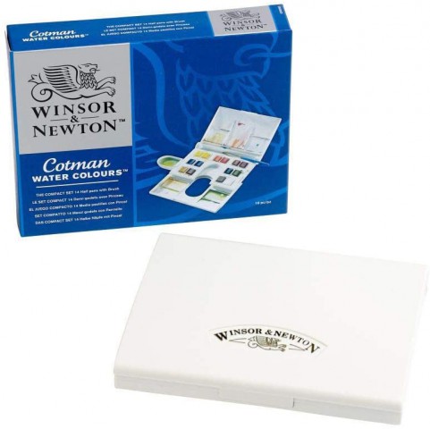 Winsor Newton Cotman Kompakt 14 Renk Tablet Suluboya Set