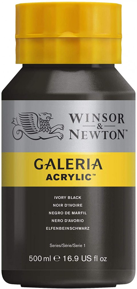 Winsor Newton Galeria Akrilik Boya 500ml - Ivory Black 311